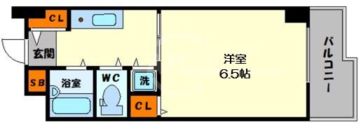 エトワール北梅田(1K/4階)の間取り写真