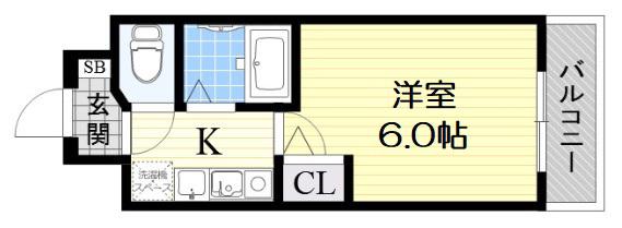 エスリード東天満第2(1K/3階)の間取り写真