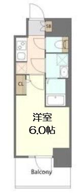 S-RESIDENCE高井田BELETA(1K/2階)の間取り写真