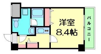 モンサンミッシェル北浜(1K/5階)の間取り写真