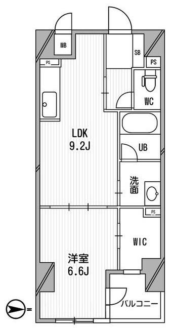 アーデンタワー北堀江(1LDK/7階)の間取り写真