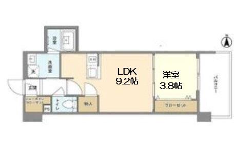 RJRプレシア南堀江(1LDK/5階)の間取り写真