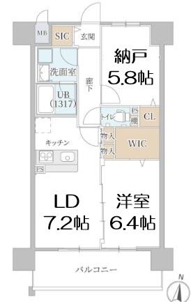ラフィネール大阪十三(1SLDK/4階)の間取り写真