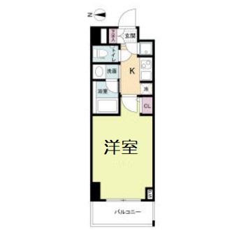 QCフラット北堀江(1K/10階)の間取り写真