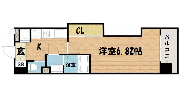 LUXE難波西Ⅲ(1K/11階)の間取り写真