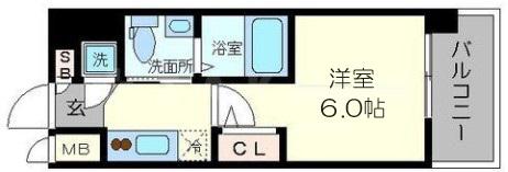 エスリード新北野(1K/10階)の間取り写真