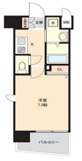 LIVIAZ NAMBA AIRY(1K/6階)の間取り写真