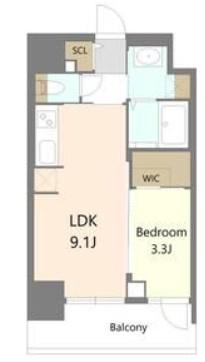 S-RESIDENCE松屋町ASENCE(1LDK/6階)の間取り写真