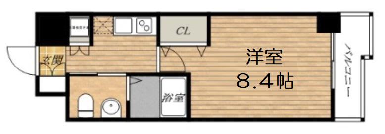 GRAMERCY NIPPONBASHI(1K/8階)の間取り写真