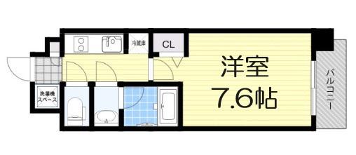 リッツ加島(1K/6階)の間取り写真