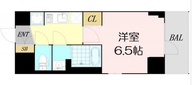 CITY LUX NAMBA サウス(1K/6階)の間取り写真