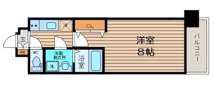 サムティ福島ノース(1K/5階)の間取り写真