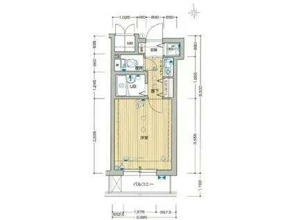 プレサンス難波ウエスト(1K/6階)の間取り写真