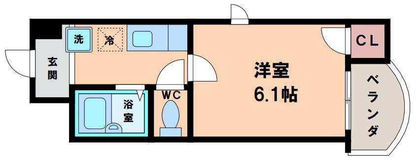 パインハイツ(1K/7階)の間取り写真