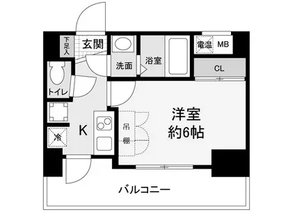 セレニテ新大阪カルム(1K/15階)の間取り写真