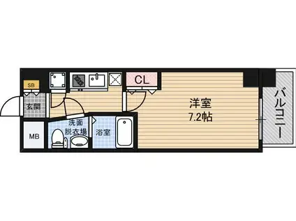 セレニテ新大阪カルム(1K/8階)の間取り写真