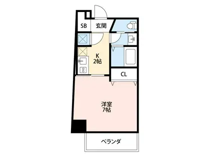 GRAND-K靭公園(1K/4階)の間取り写真