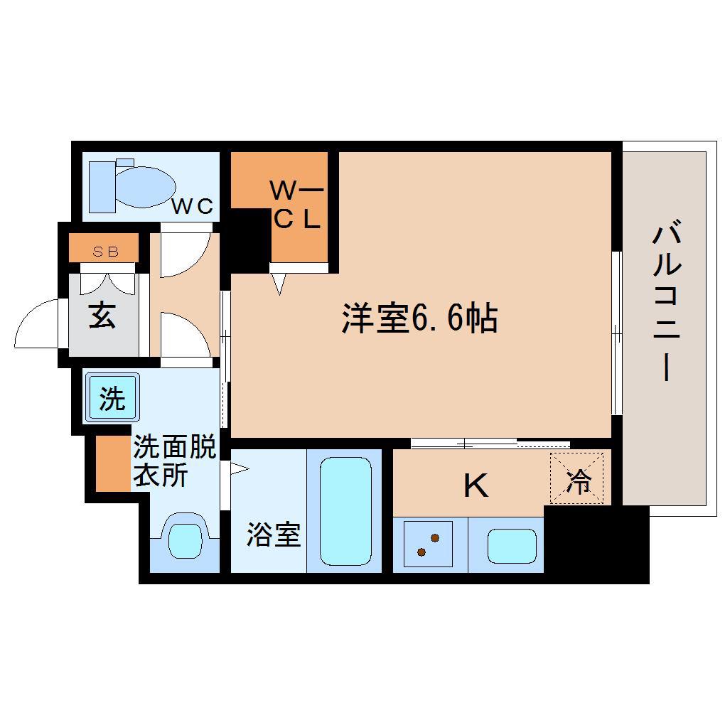 ミラージュパレス北梅田(1K/7階)の間取り写真