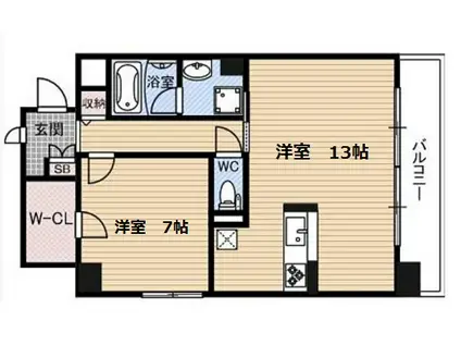 TOMODOAL北梅田(1LDK/4階)の間取り写真