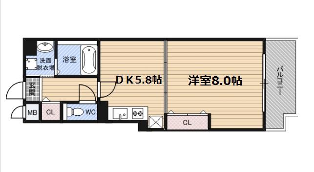 O・G・SFUKUSHIMA(1DK/2階)の間取り写真