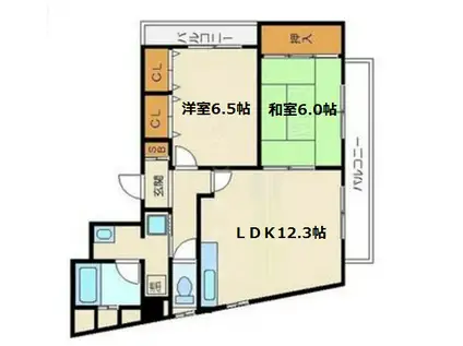 グランドール有本(2LDK/2階)の間取り写真