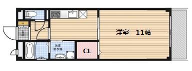 LAGRACIEUSE玉川(1DK/3階)の間取り写真