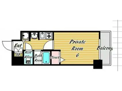 シャンティ千歳(1K/9階)の間取り写真