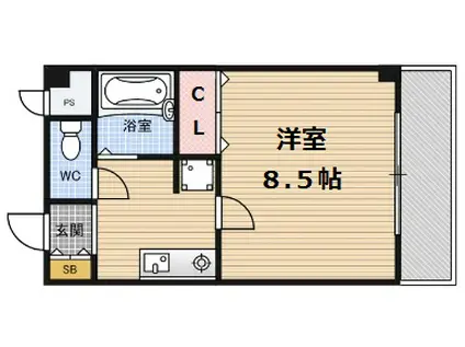 アプローズ堂島ーー(1K/3階)の間取り写真