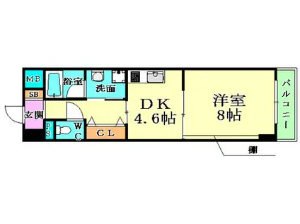 BR.天満橋(1DK/3階)の間取り写真