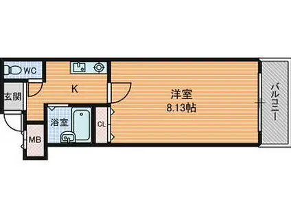 COZY南久宝寺(1K/4階)の間取り写真