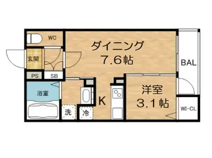 ファーストフィオーレ心斎橋イースト(1DK/10階)の間取り写真