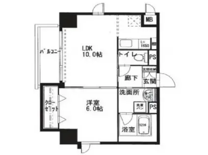 プライマリィK(1LDK/8階)の間取り写真