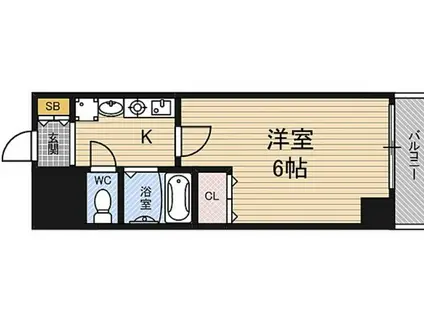 エスリード福島駅前(1K/6階)の間取り写真