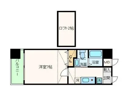 W.O.B FUKUSIMA(1K/5階)の間取り写真