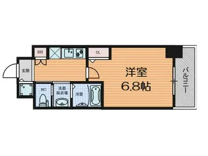 フレアコート梅田(1K/12階)の間取り写真