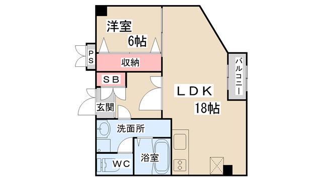 ラパンジール大国4(1LDK/2階)の間取り写真