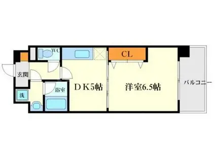 フルーヴ トレーズ(1DK/3階)の間取り写真