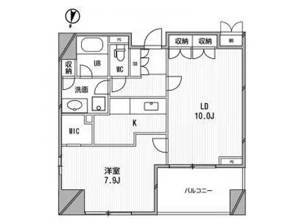 アーデンタワー福島ウエスト(1LDK/4階)の間取り写真