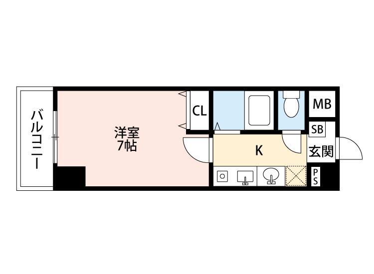 メゾンシティ鷺洲(1K/4階)の間取り写真