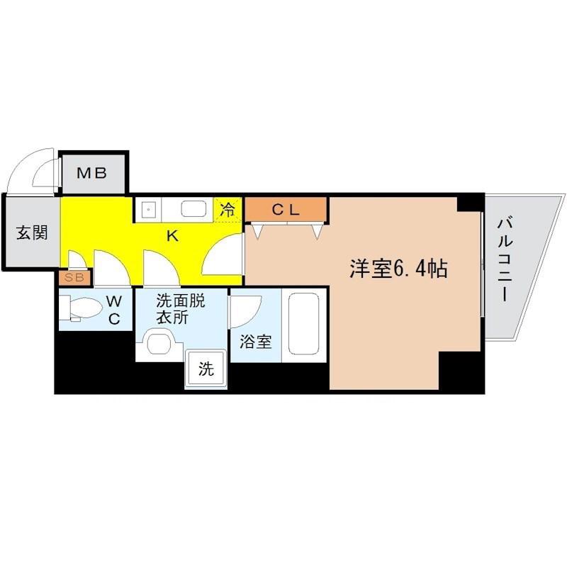 フォレステージュ北堀江(1K/8階)の間取り写真