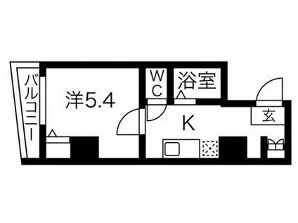 URO玉造(1K/6階)の間取り写真