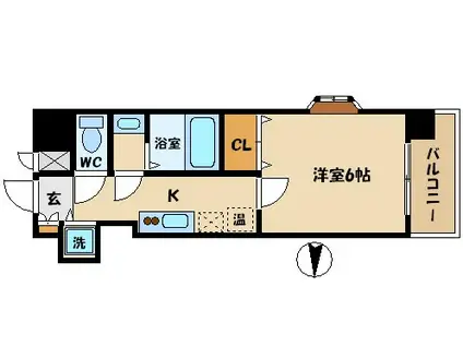 アマービレ玉造(1K/6階)の間取り写真