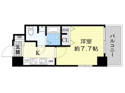 エスリード森ノ宮駅前(1K/11階)の間取り写真