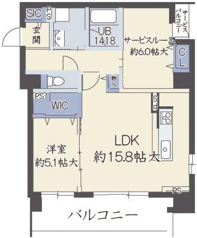 ユープテリア天王寺(1SLDK/7階)の間取り写真