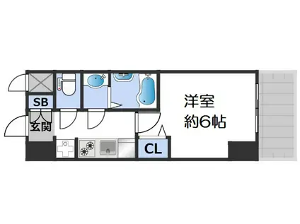 レオンコンフォート阿波座西(1K/4階)の間取り写真