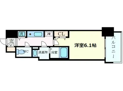 レオンコンフォート本町(1K/3階)の間取り写真
