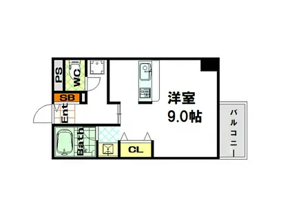 KDX堺筋本町レジデンス(ワンルーム/5階)の間取り写真
