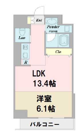 クリスタルブライト天満橋・リバーサイド(1LDK/10階)の間取り写真