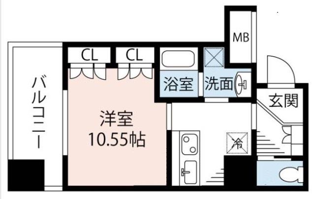 ルネ日本橋アネーロ(ワンルーム/2階)の間取り写真