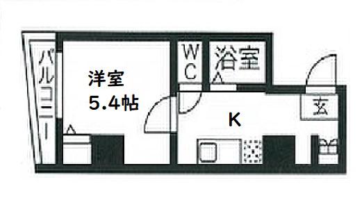 URO玉造(1K/2階)の間取り写真